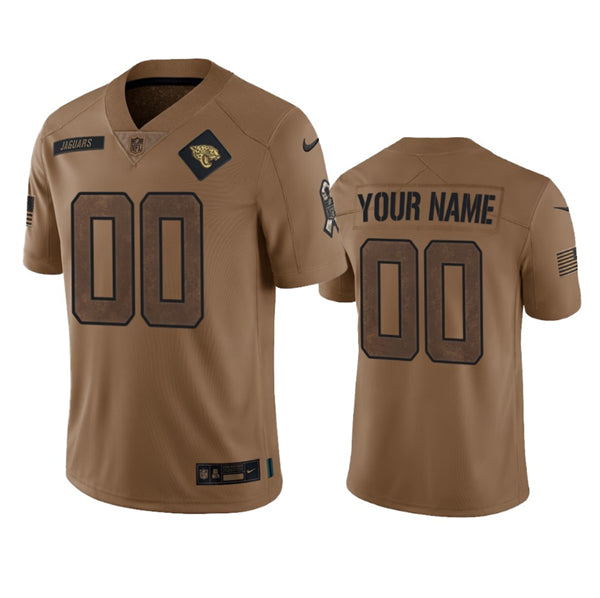 Custom Jacksonville Jaguars brown Salute To Service jersey