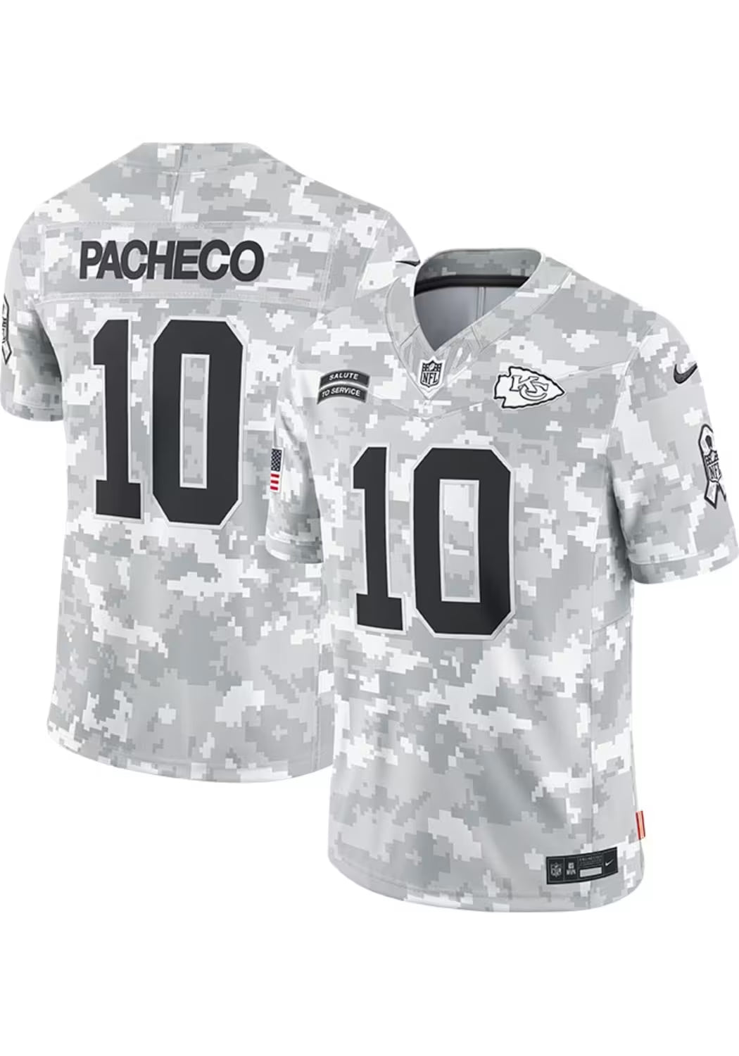ISIAH PACHECO Arctic Kansas City Chiefs camo Salute To Service jersey
