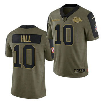 Tyreek Hill Kansas City Chiefs olive Salute To Service jersey