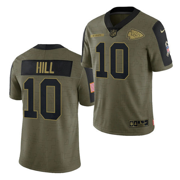 Tyreek Hill Kansas City Chiefs olive Salute To Service jersey
