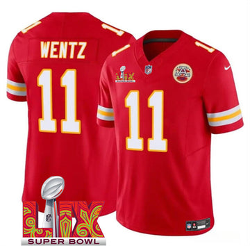 Carson Wentz Kansas City Chiefs red FUSE jersey