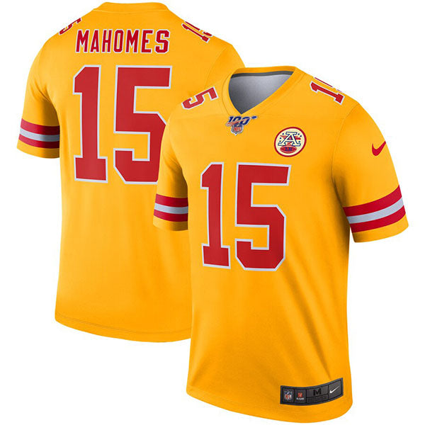 Patrick Mahomes Kansas City Chiefs gold Inverted Legend jersey