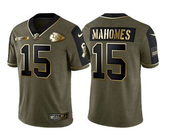 Patrick Mahomes Kansas City Chiefs olive Salute To Service jersey