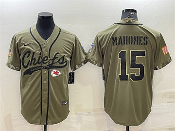 Patrick Mahomes Kansas City Chiefs olive Salute To Service jersey