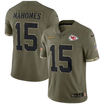 Patrick Mahomes Kansas City Chiefs olive Salute To Service jersey