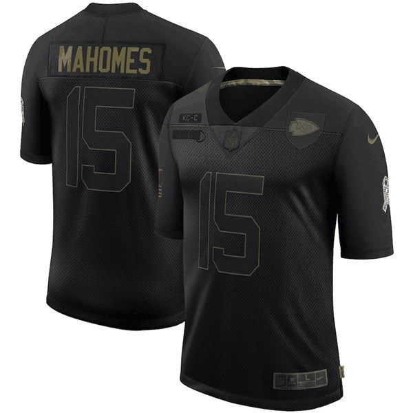 Patrick Mahomes Kansas City Chiefs black Salute To Service jersey