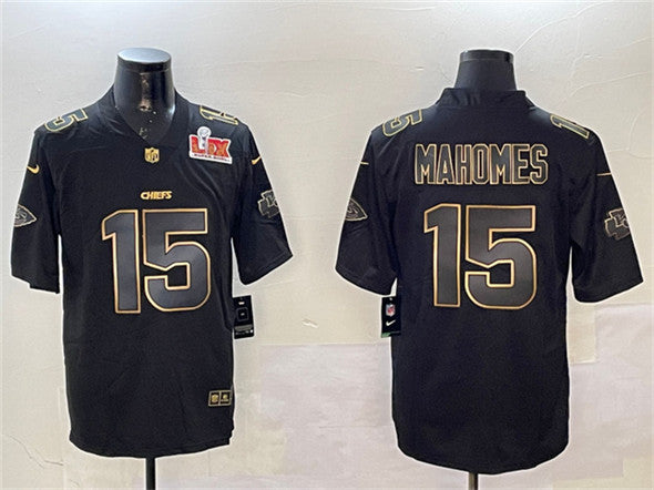 Patrick Mahomes Kansas City Chiefs black-gold jersey