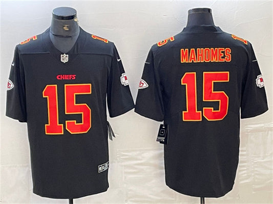 Kansas City Chiefs #15 Patrick Mahomes Black Jersey