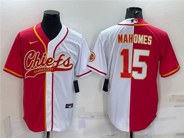 Patrick Mahomes Kansas City Chiefs red-white Split jersey