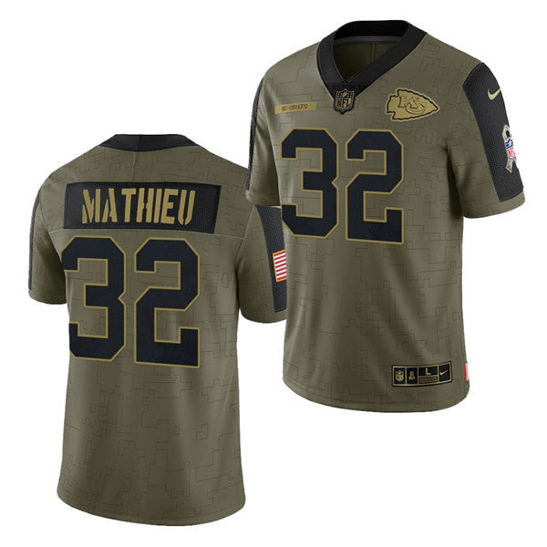Tyrann Mathieu Kansas City Chiefs olive Salute To Service jersey