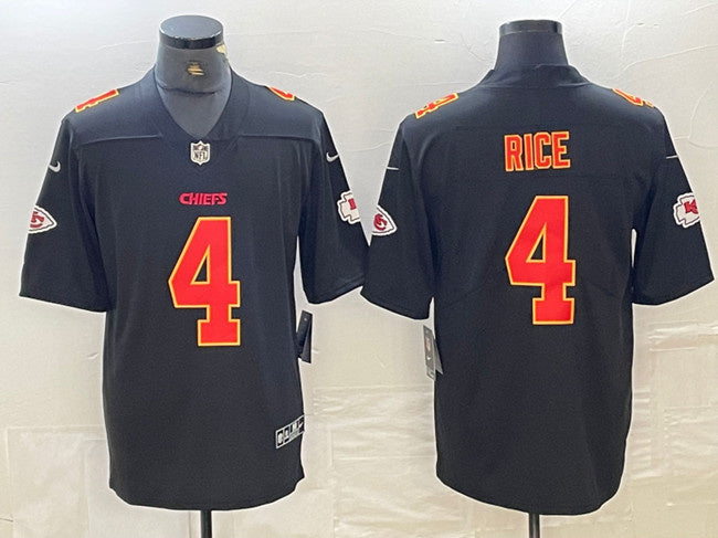 Rashee Rice Kansas City Chiefs black jersey