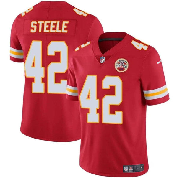 Kansas City Chiefs #42 Carson Steele Red Jersey