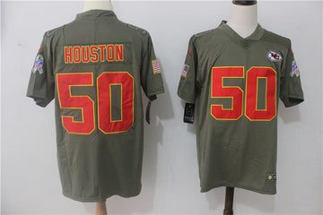 Justin Houston Kansas City Chiefs olive Salute To Service jersey