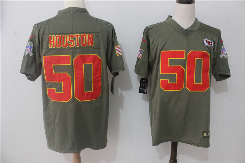 Justin Houston Kansas City Chiefs olive Salute To Service jersey