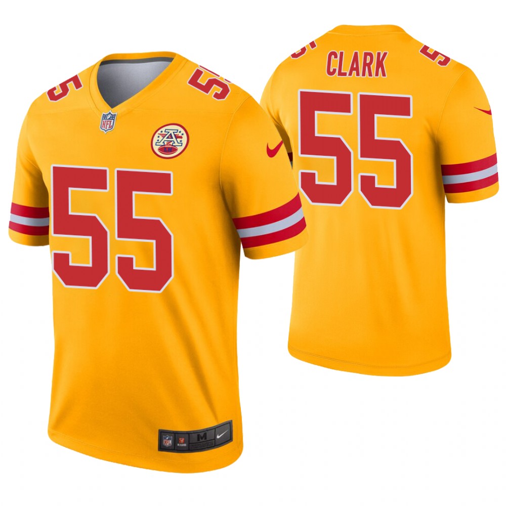 Frank Clark Kansas City Chiefs gold Inverted Legend jersey