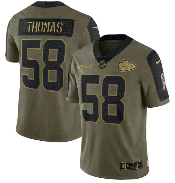Derrick Thomas Kansas City Chiefs olive Salute To Service jersey