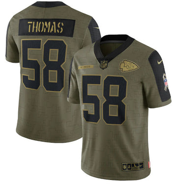 Derrick Thomas Kansas City Chiefs olive Salute To Service jersey