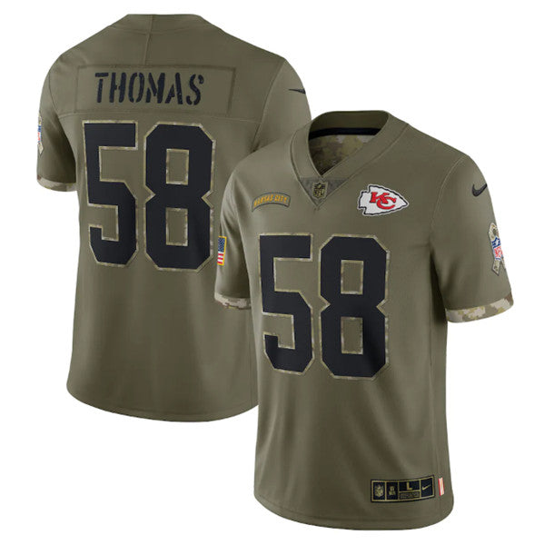 Derrick Thomas Kansas City Chiefs olive Salute To Service jersey
