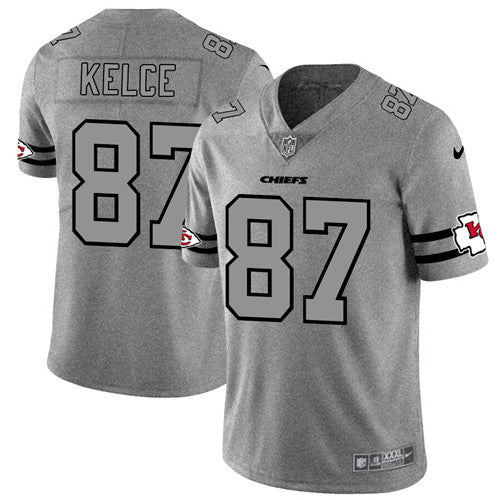 Travis Kelce Kansas City Chiefs gray jersey
