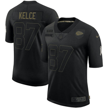 Travis Kelce Kansas City Chiefs black Salute To Service jersey
