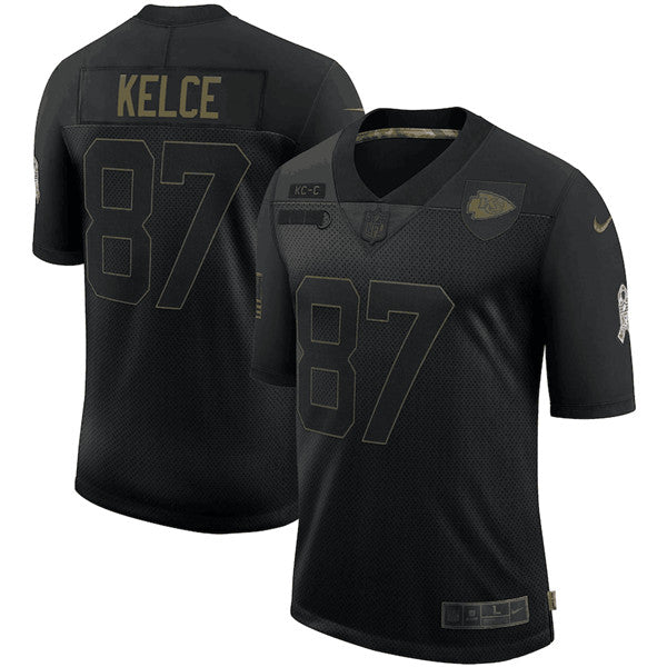 Travis Kelce Kansas City Chiefs black Salute To Service jersey