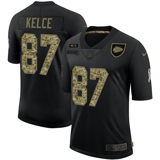 Travis Kelce Kansas City Chiefs black Salute To Service jersey