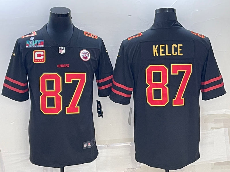 Travis Kelce Kansas City Chiefs black jersey