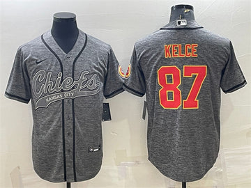 Travis Kelce Kansas City Chiefs gray jersey
