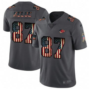 Travis Kelce Kansas City Chiefs grey Salute To Service jersey