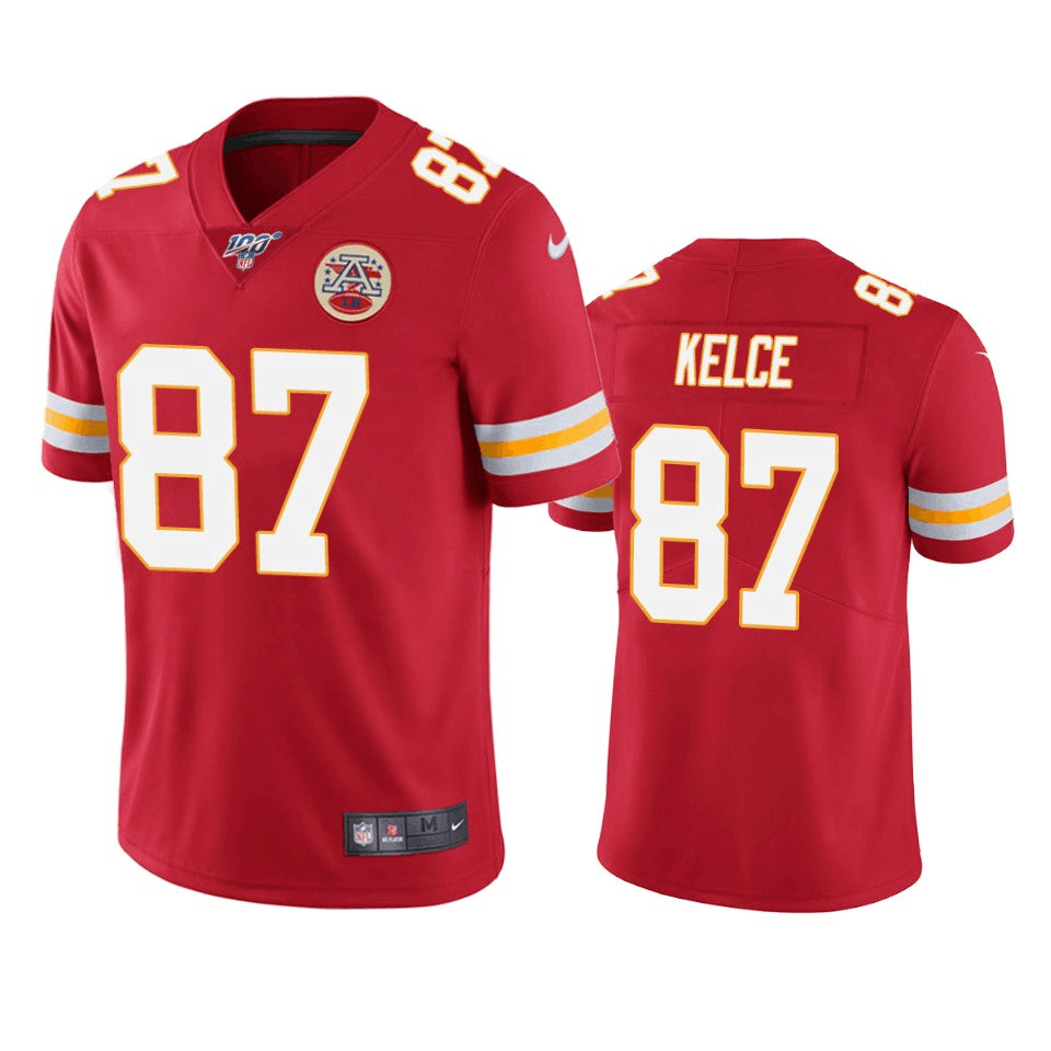 Travis Kelce Kansas City Chiefs red jersey