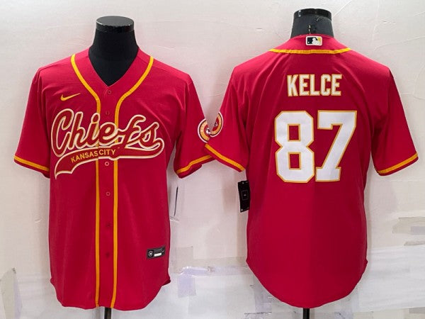 Travis Kelce Kansas City Chiefs red jersey