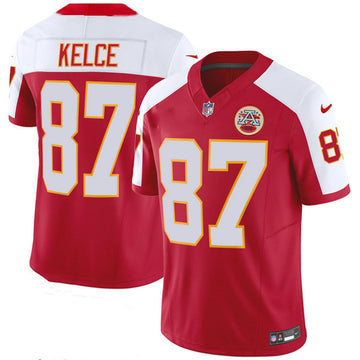Travis Kelce Kansas City Chiefs red-white FUSE jersey