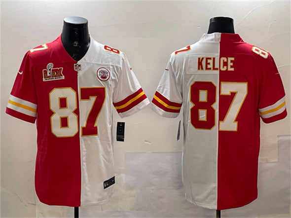 Travis Kelce Kansas City Chiefs red Split jersey