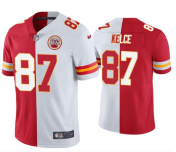 Travis Kelce Kansas City Chiefs red Split jersey