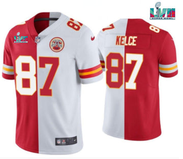Travis Kelce Kansas City Chiefs red Split jersey