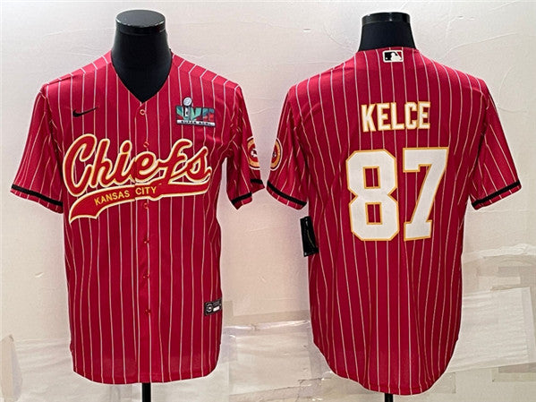 Travis Kelce Kansas City Chiefs red jersey