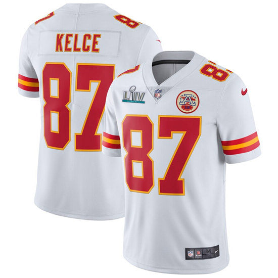 Travis Kelce Super Bowl LIV Kansas City Chiefs white jersey