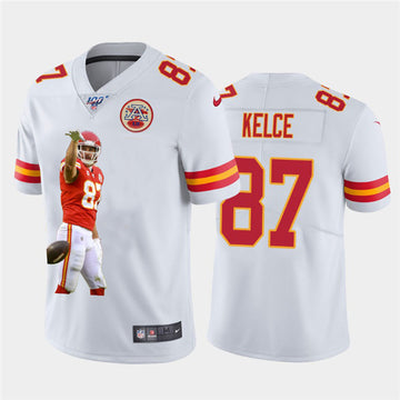 Travis Kelce Kansas City Chiefs white jersey