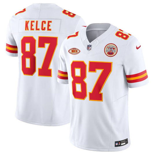 Kansas City Chiefs #87 Travis Kelce White 2023 FUSE With NKH Patch Jersey