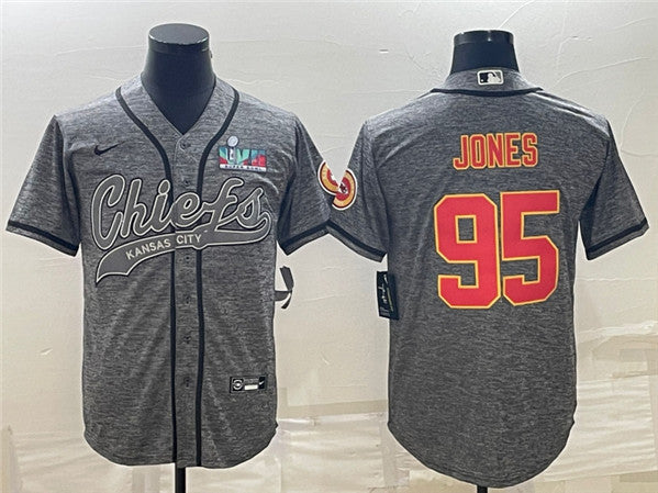 Chris Jones Kansas City Chiefs gray jersey