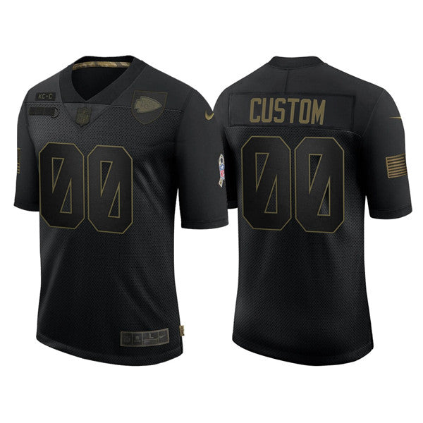 Custom Kansas City Chiefs black Salute To Service jersey
