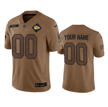 Custom Kansas City Chiefs brown Salute To Service jersey