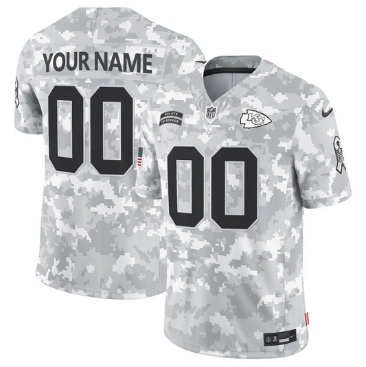 Kansas City Chiefs Custom 2024 FUSE Arctic Camo Salute to Service Jersey