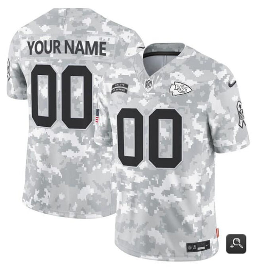 Kansas City Chiefs Custom Arctic Camo 2024 FUSE Salute To Service Jersey