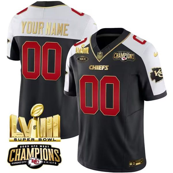 Custom Kansas City Chiefs black-white FUSE jersey
