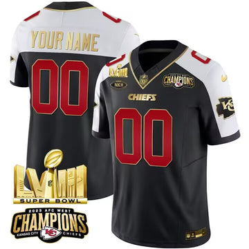 Custom Kansas City Chiefs black-white FUSE jersey