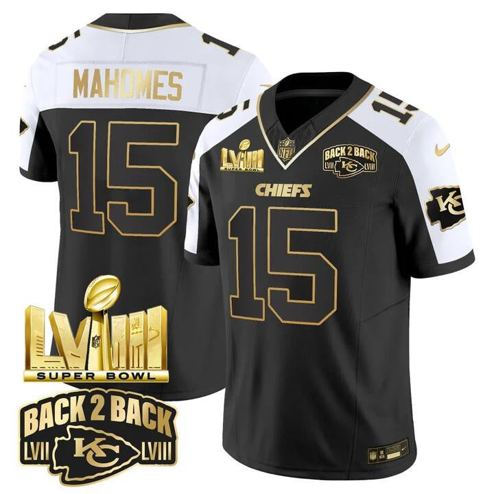 Custom Kansas City Chiefs black-white FUSE jersey