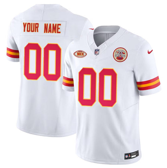Kansas City Chiefs Custom White 2023 FUSE With NKH Patch Jersey