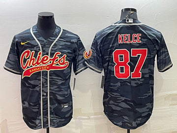 Custom Kansas City Chiefs gray-navy Camo jersey