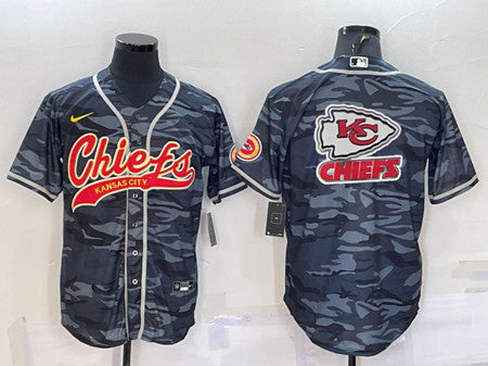 Custom Kansas City Chiefs gray Camo jersey